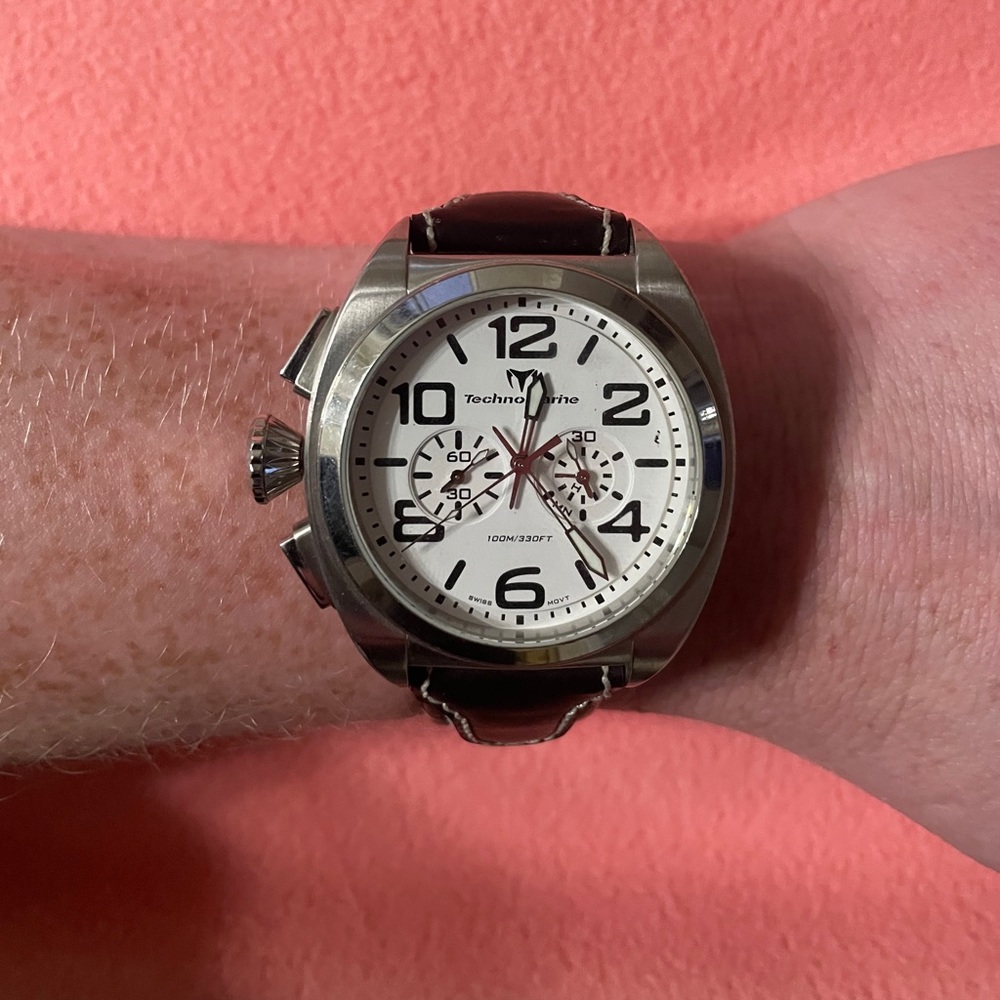 Silver and Brown Technomarine Watch